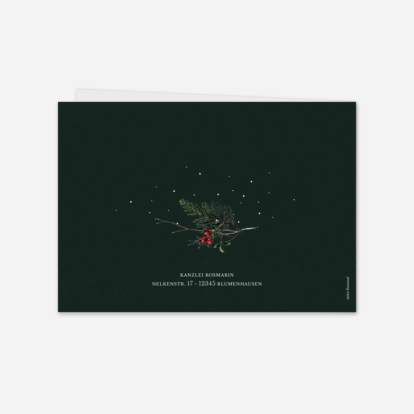 Geschäftliche Weihnachtskarte Wintergrün