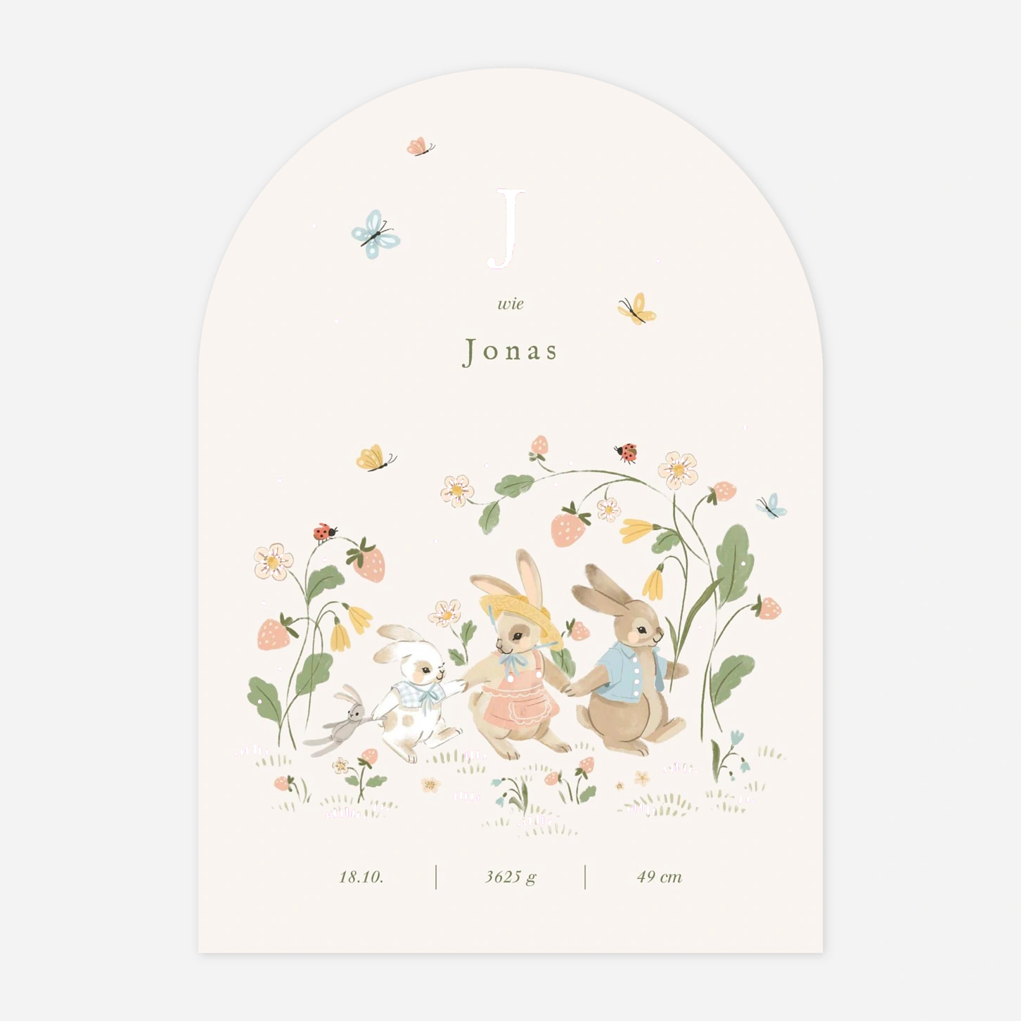 Geburtskarte Gartenkind