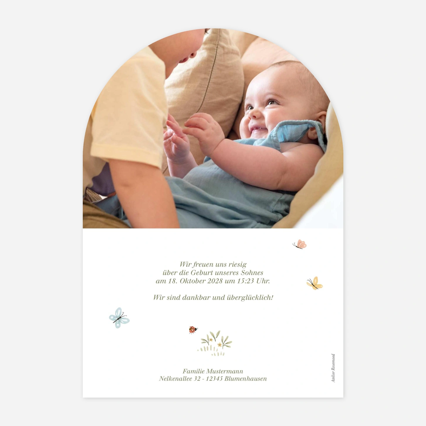 Geburtskarte Gartenkind