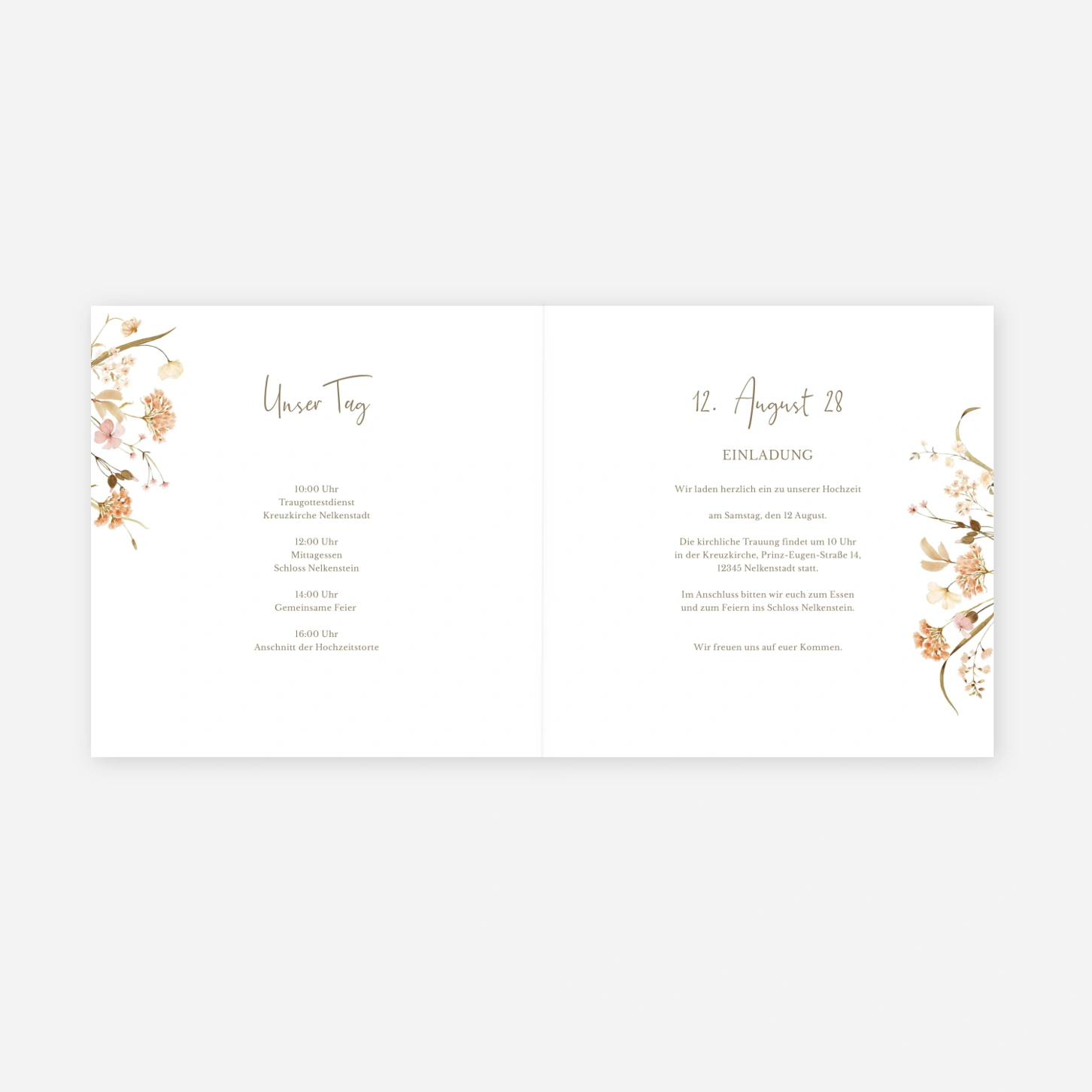 Hochzeitseinladung Gartenzauber