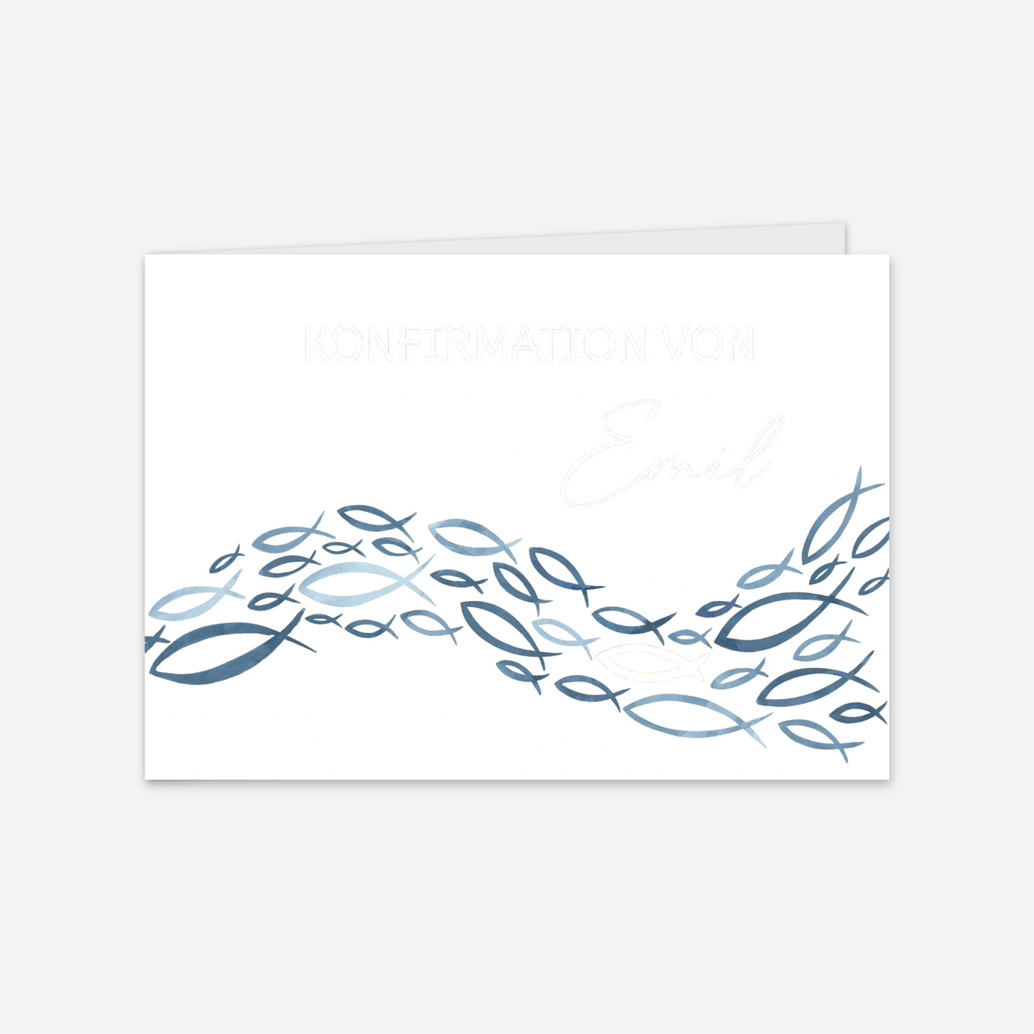Konfirmationseinladung Fischschwarm