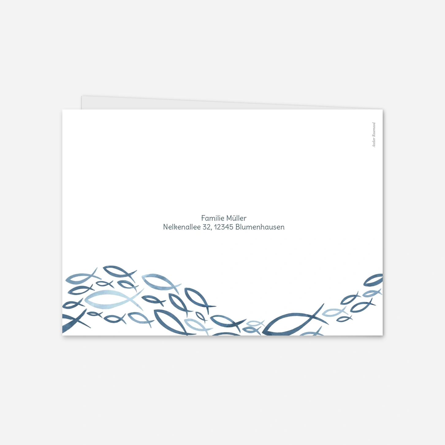 Konfirmationseinladung Fischschwarm