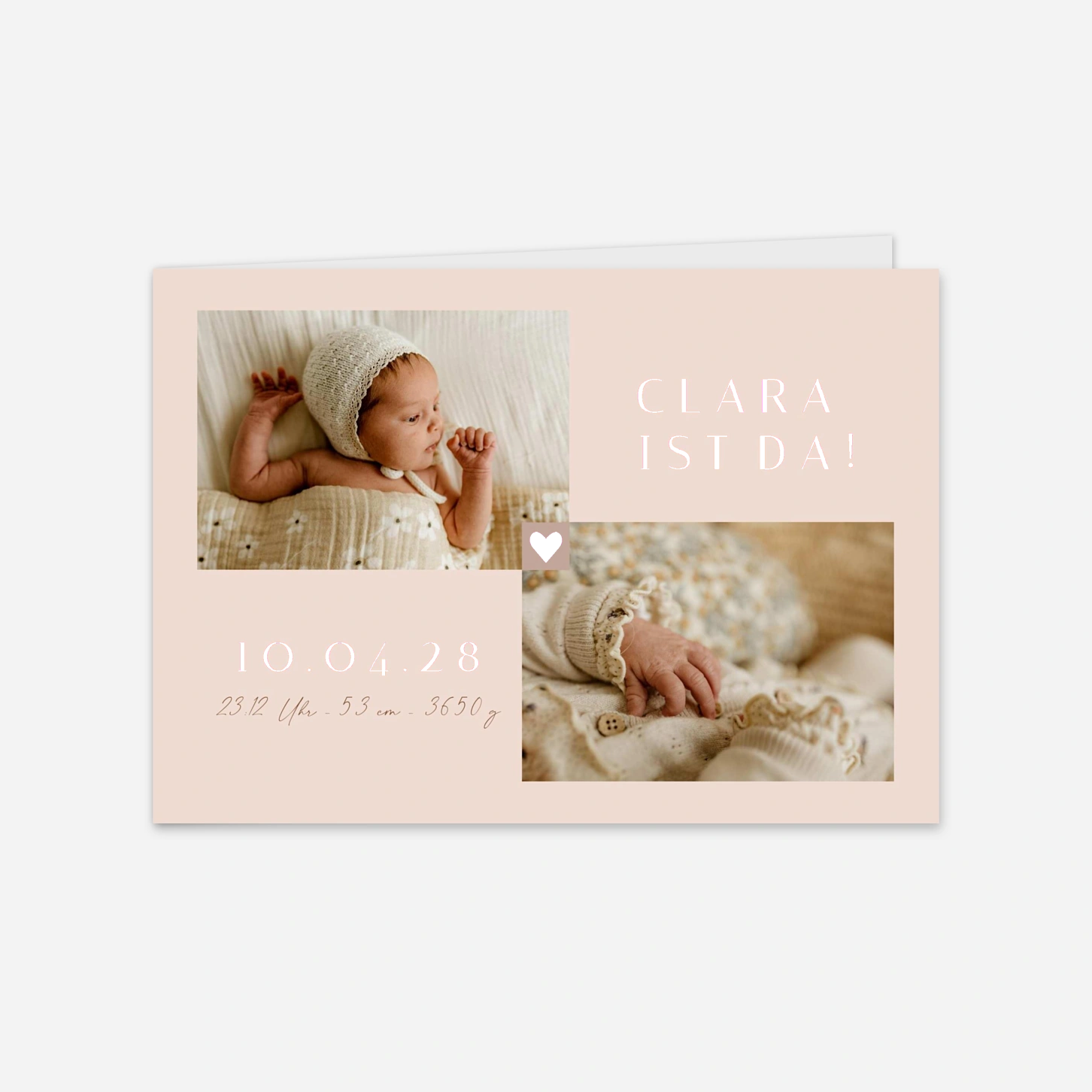 Geburtskarte Goldherzchen