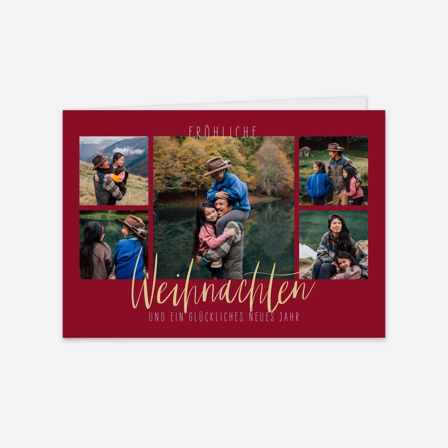 Weihnachtskarte Goldener Winter