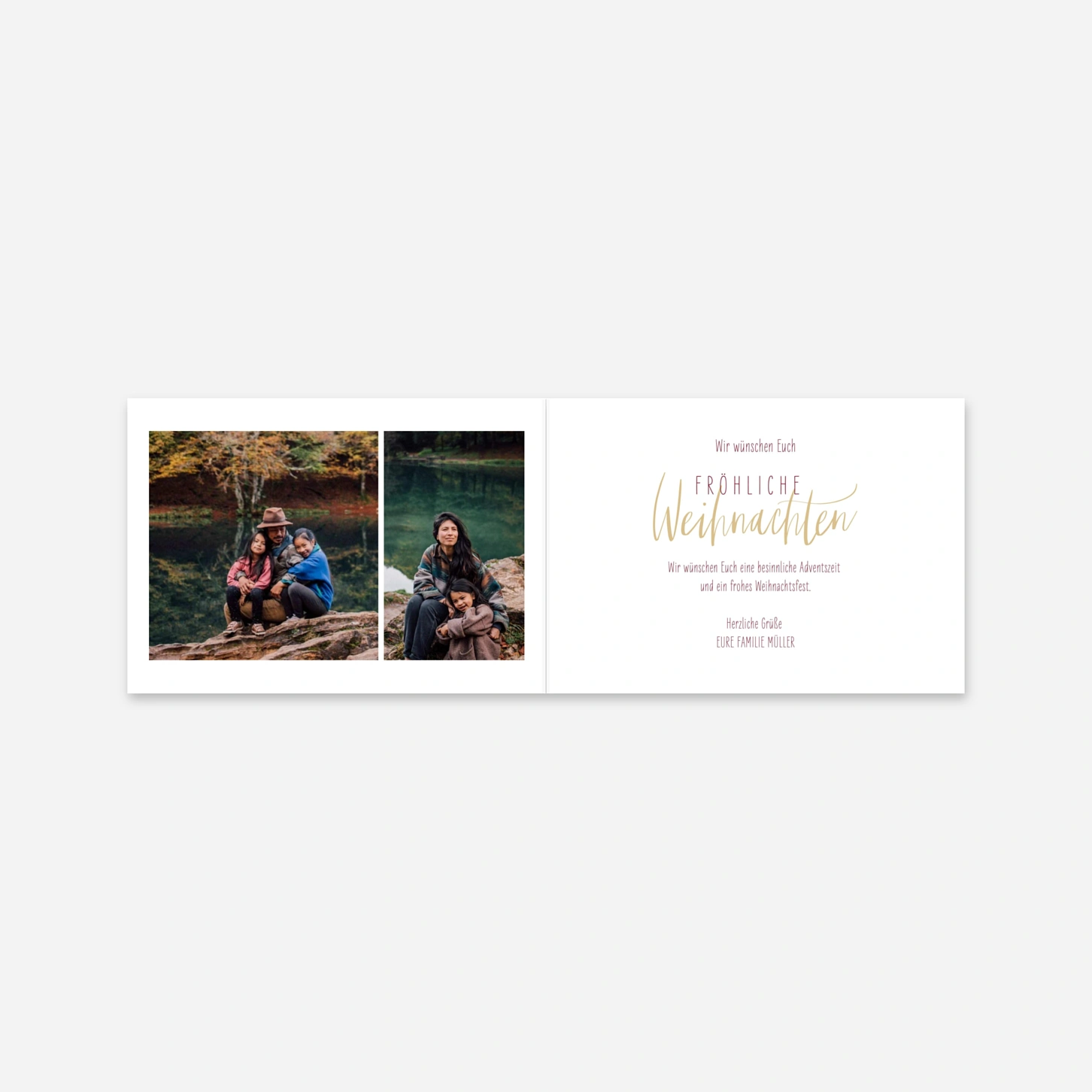 Weihnachtskarte Goldener Winter