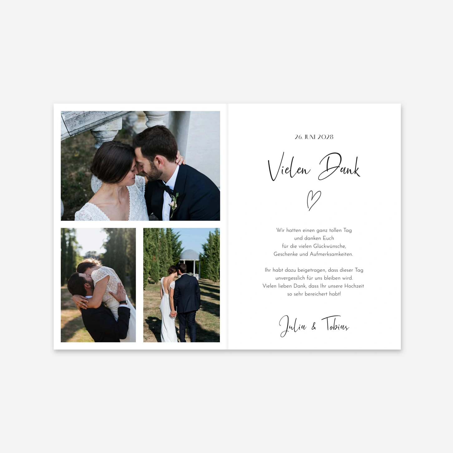 Dankeskarte Hochzeit Grateful Hearts