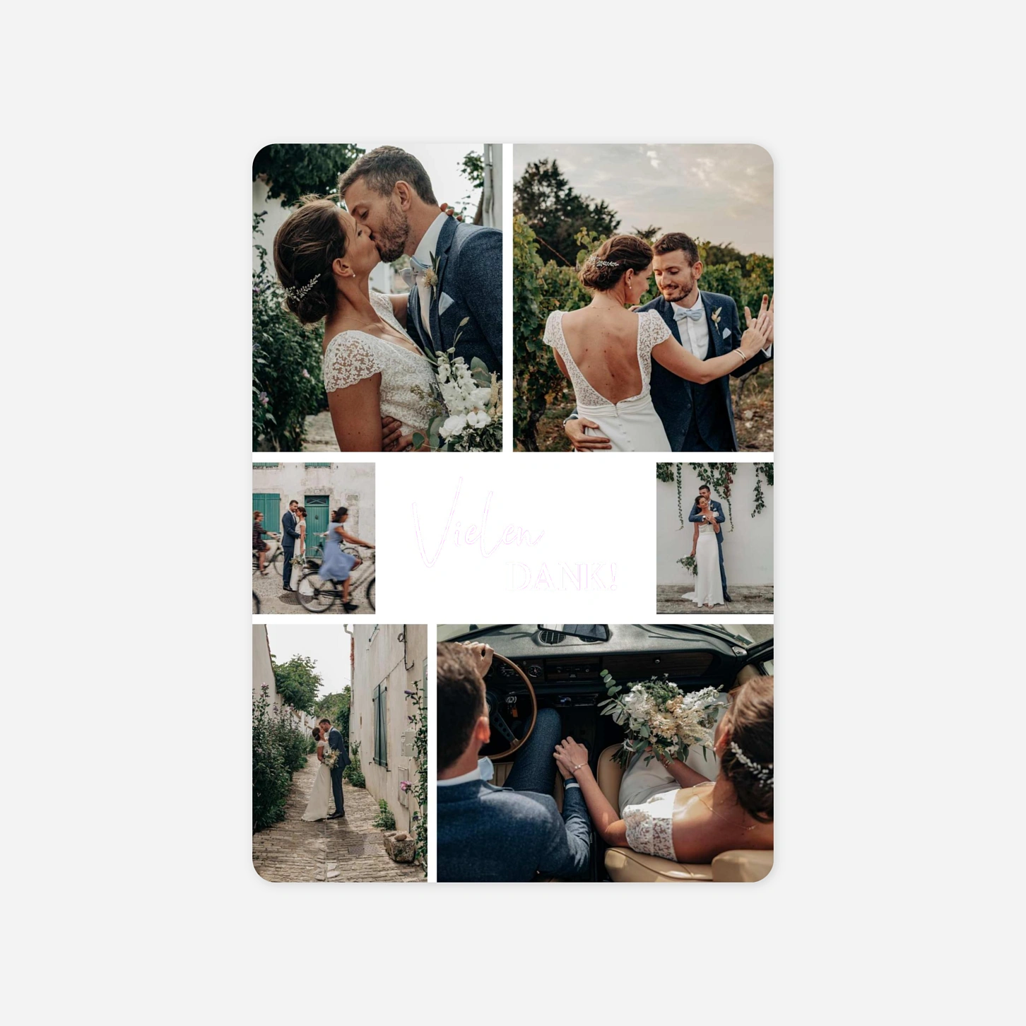 Dankeskarte Hochzeit Greenery Wedding