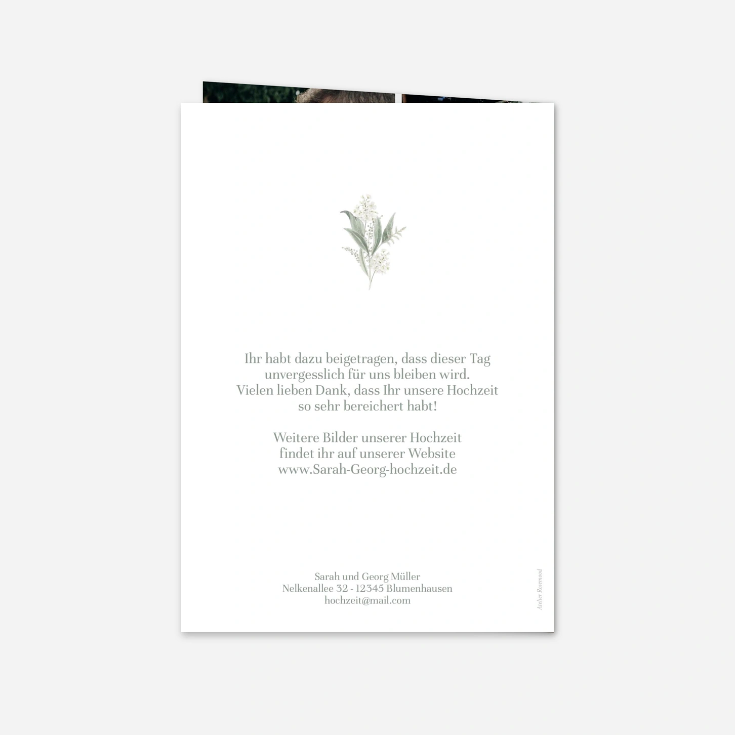 Dankeskarte Hochzeit Greenery Wedding