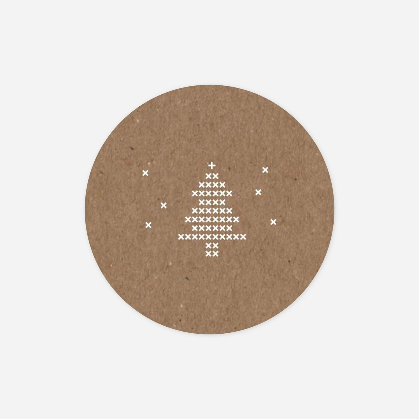 Geschenkaufkleber Weihnachten Gestickte Botschaft