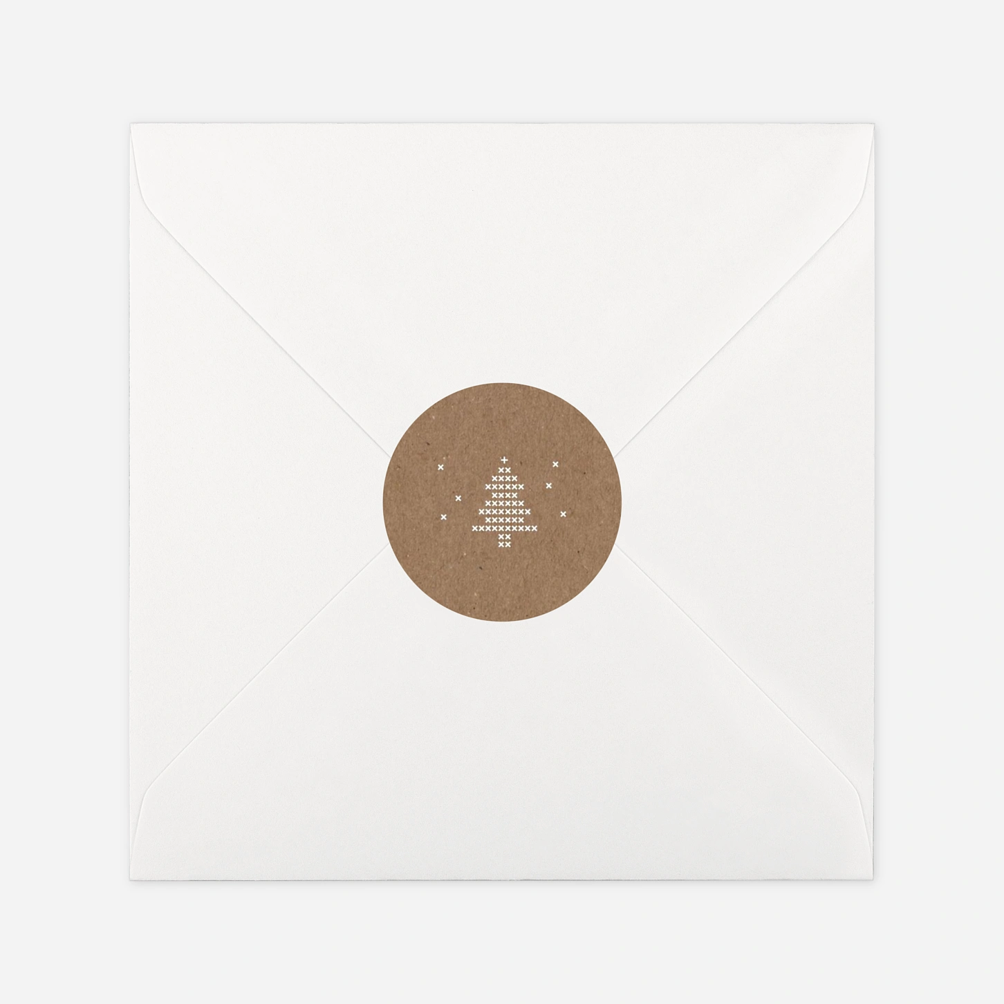 Geschenkaufkleber Weihnachten Gestickte Botschaft