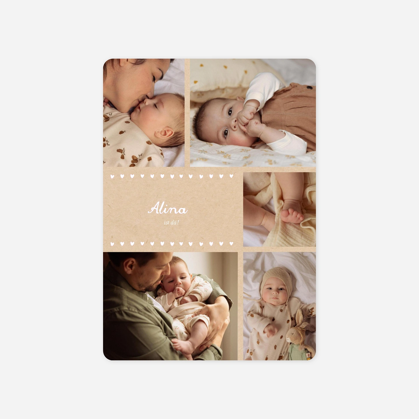 Geburtskarte Herzgirlande