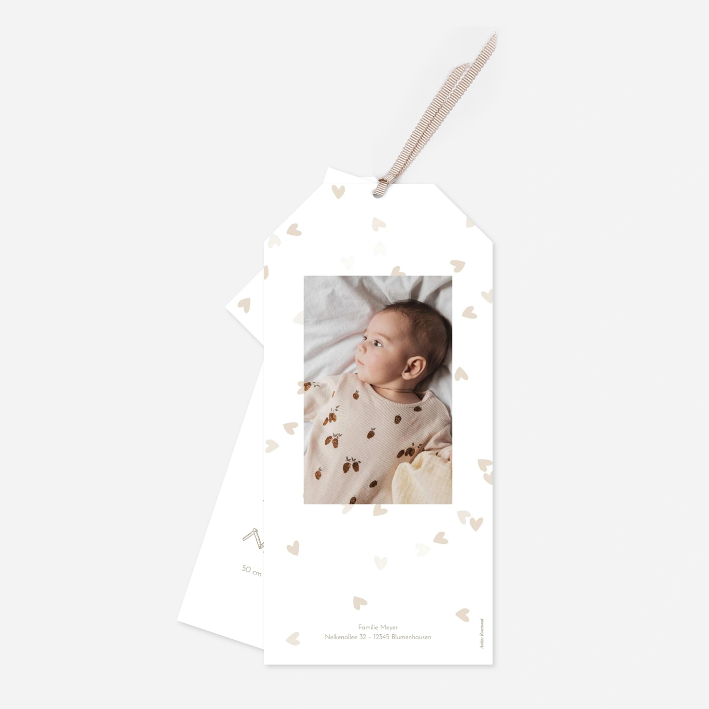 Geburtskarte Herzkonfetti