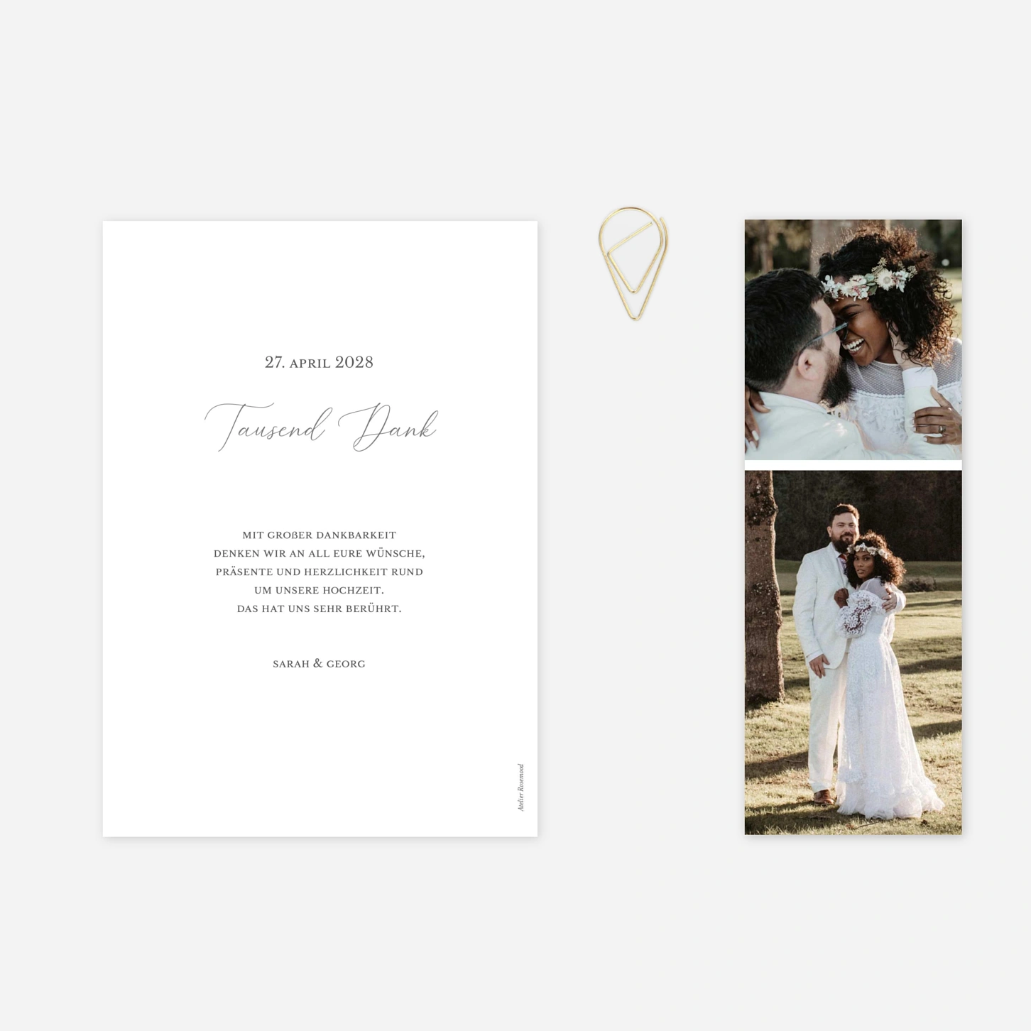 Dankeskarte Hochzeit Herzleuchten