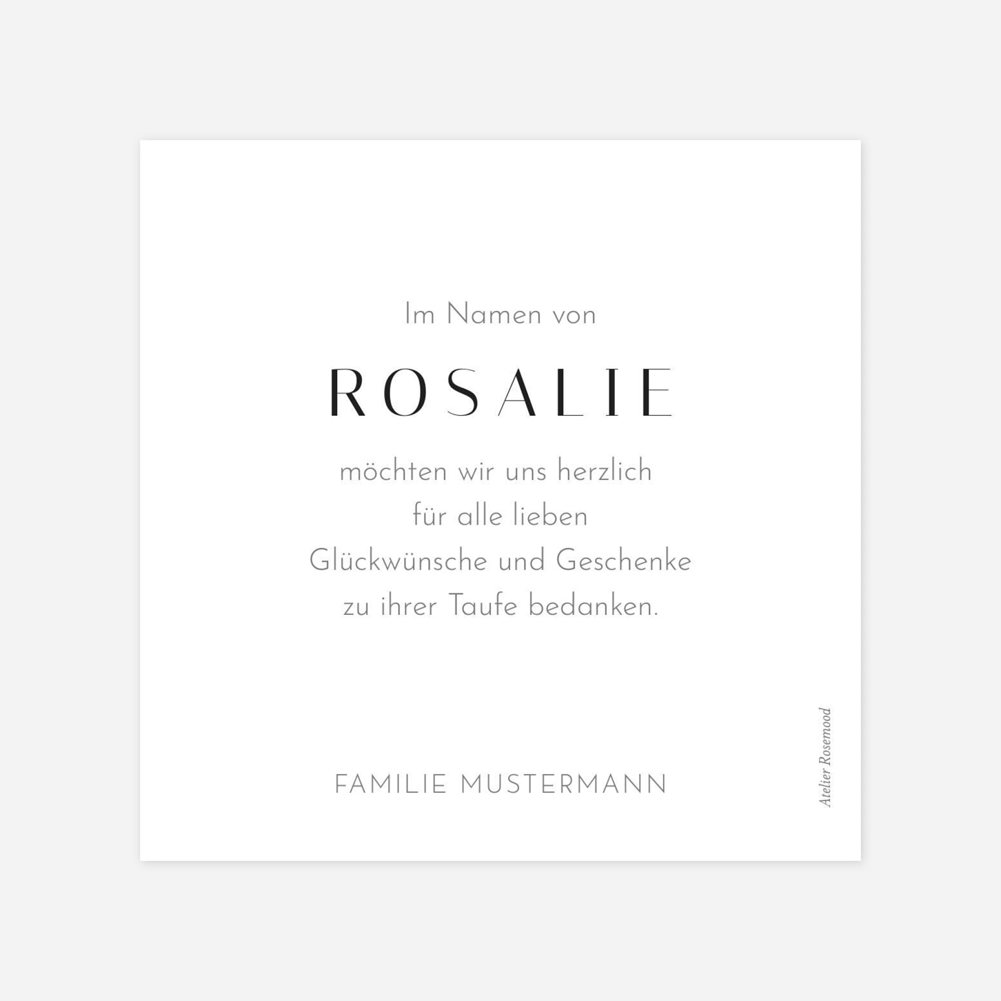 Dankeskarte Taufe Herzchen