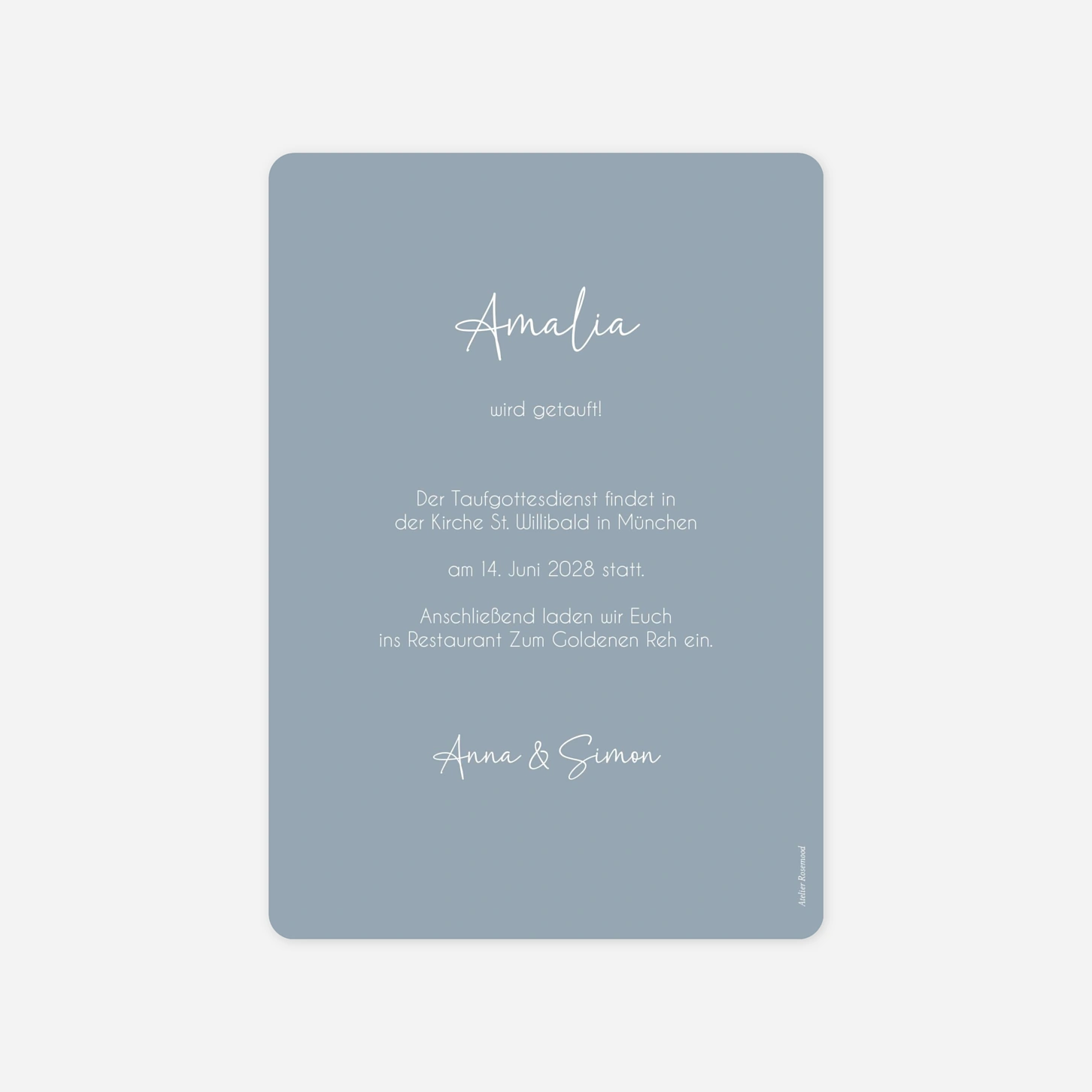 Taufeinladung Heilige Taufe