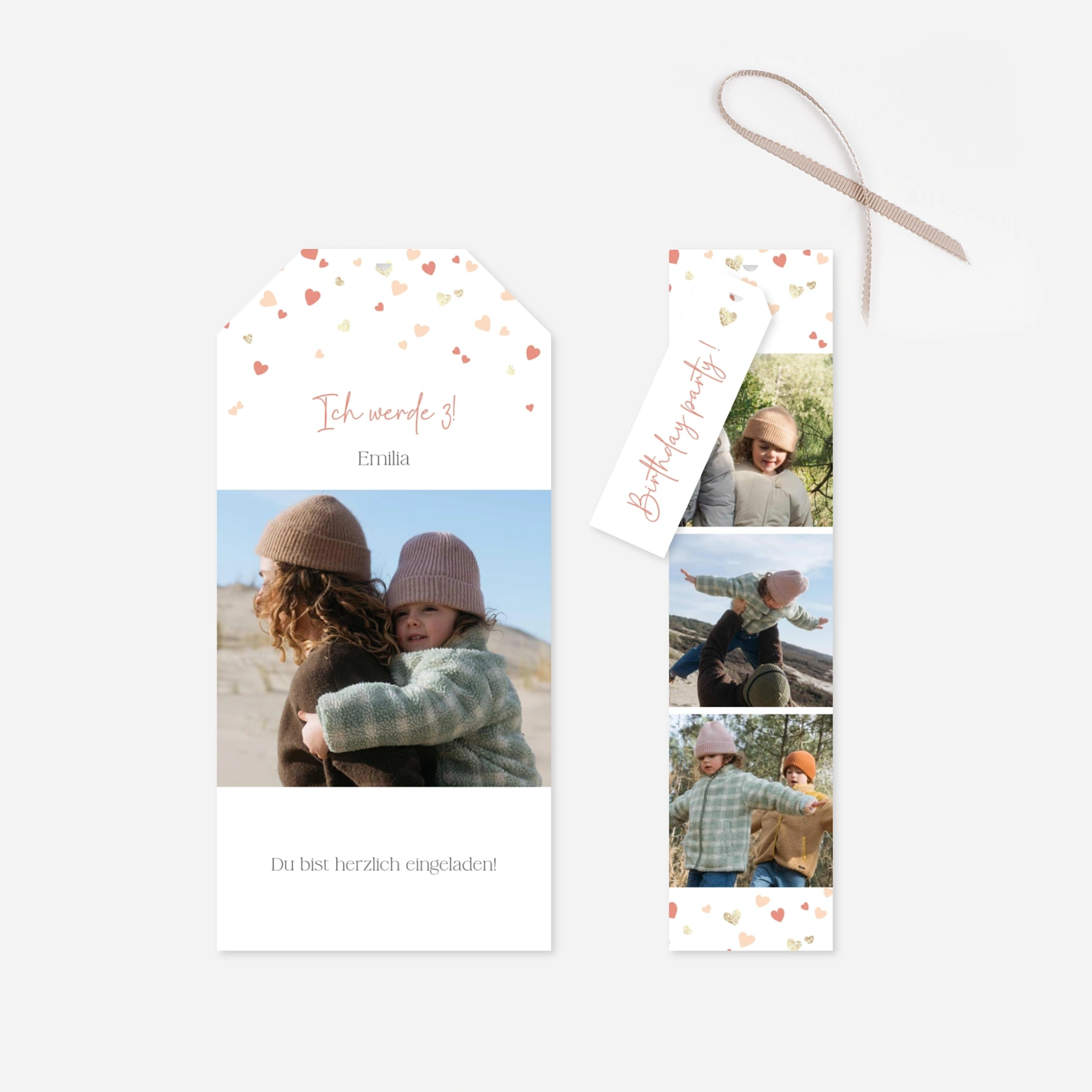 Kindergeburtstagseinladung Herzchenregen