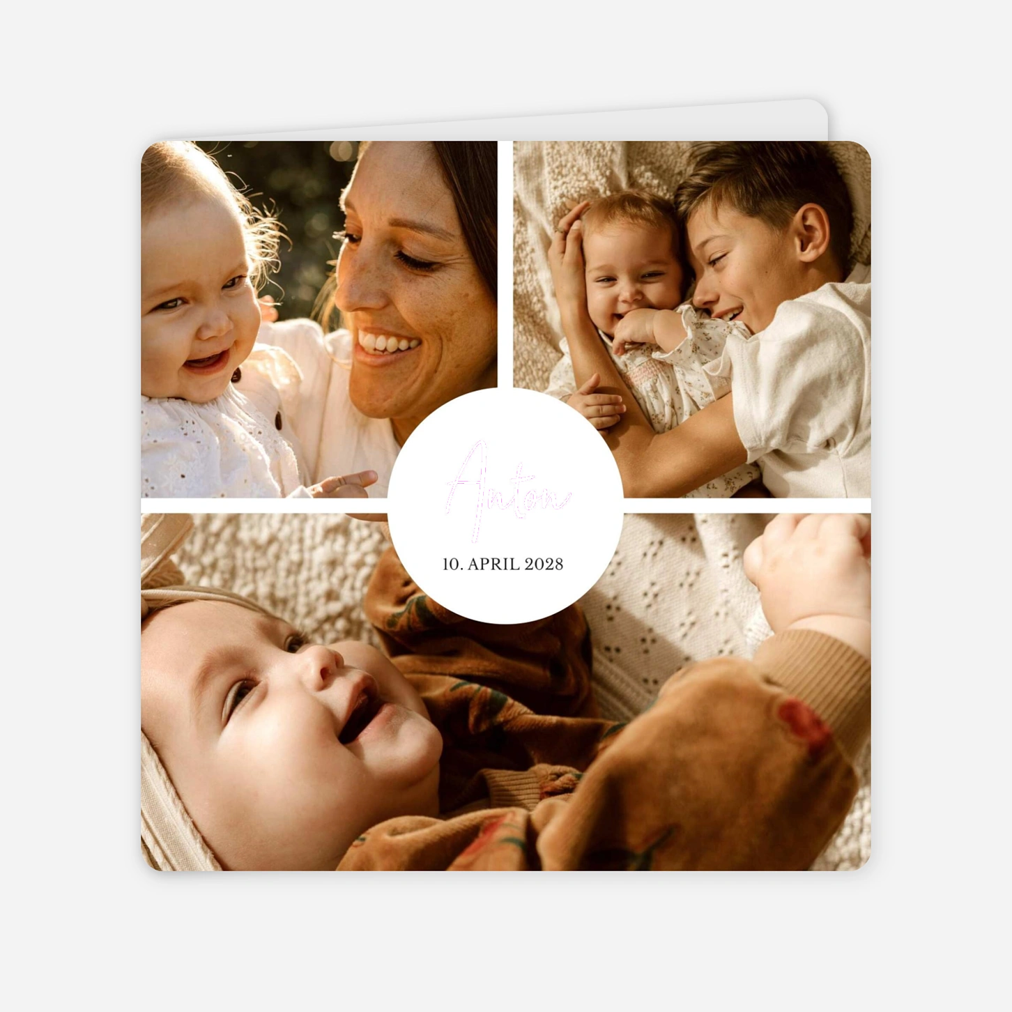 Geburtskarte Herzenscollage