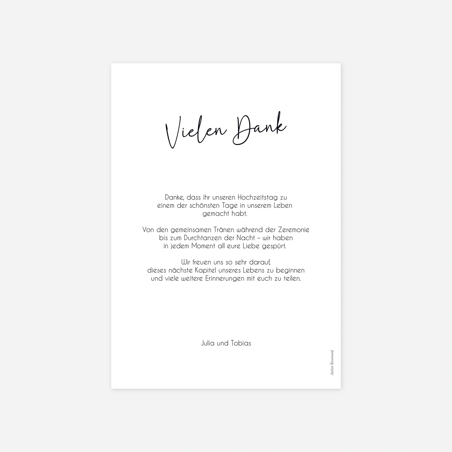 Dankeskarte Hochzeit Herzklang
