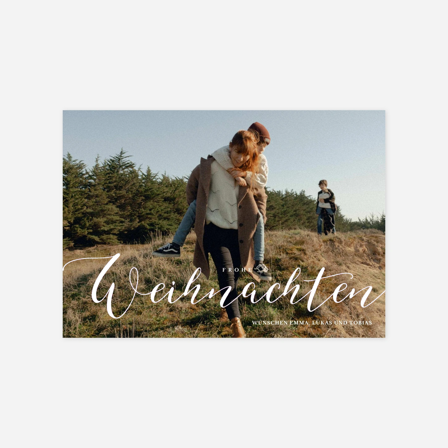 Weihnachtskarte Herzliche Zeilen