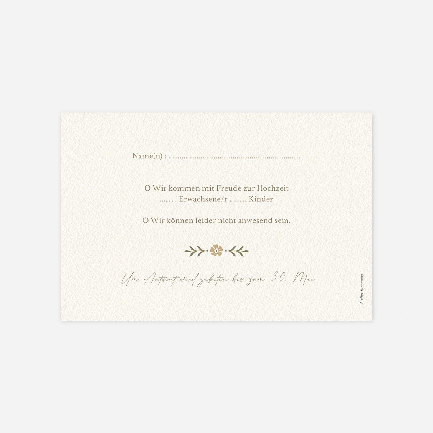 Antwortkarte Hochzeit Im Grünen