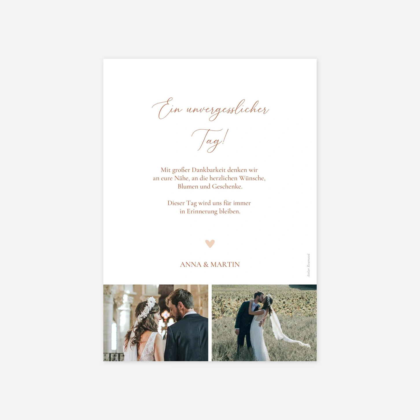 Dankeskarte Hochzeit In Harmonie