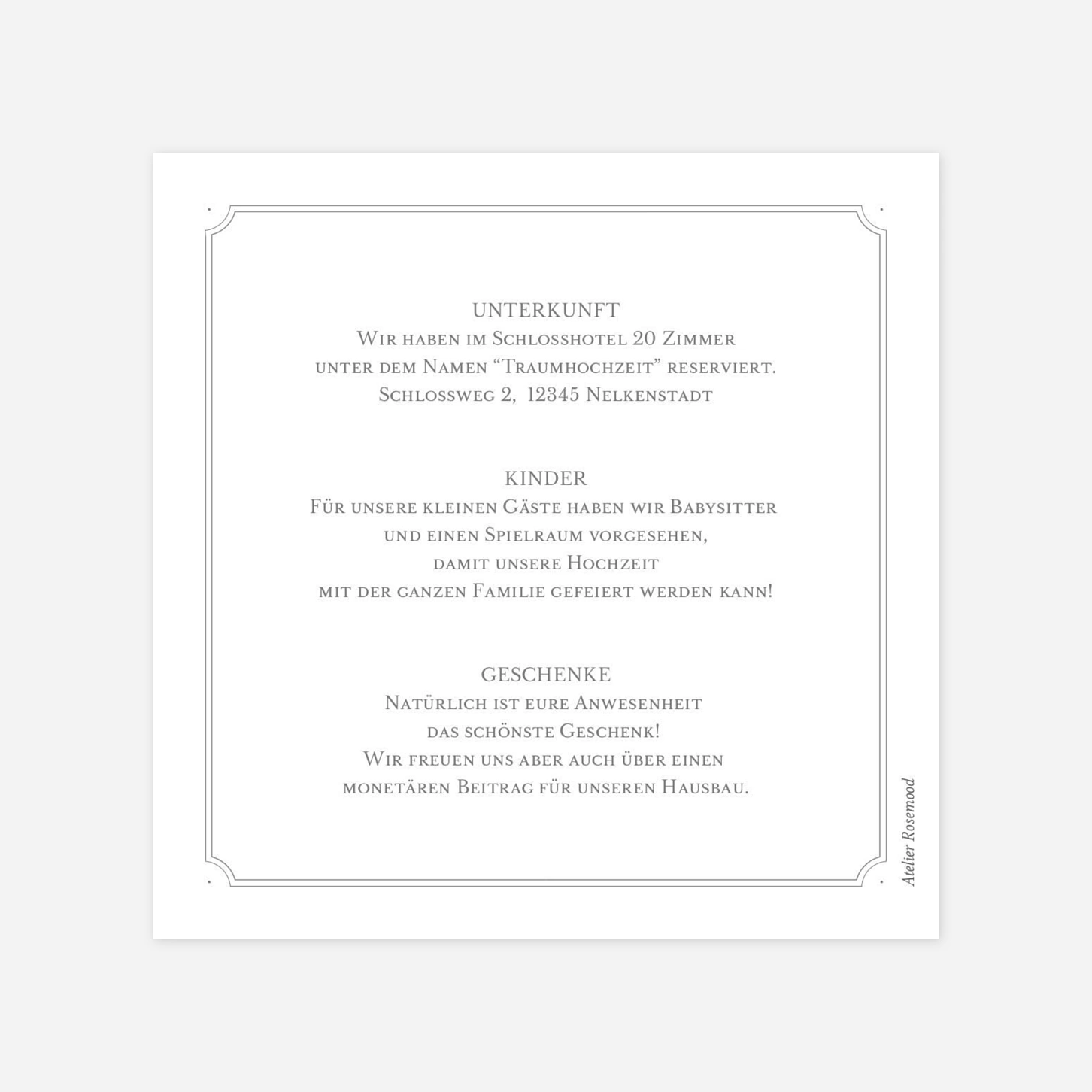 Hochzeit Mini-Einladungskarte In Liebe verwurzelt