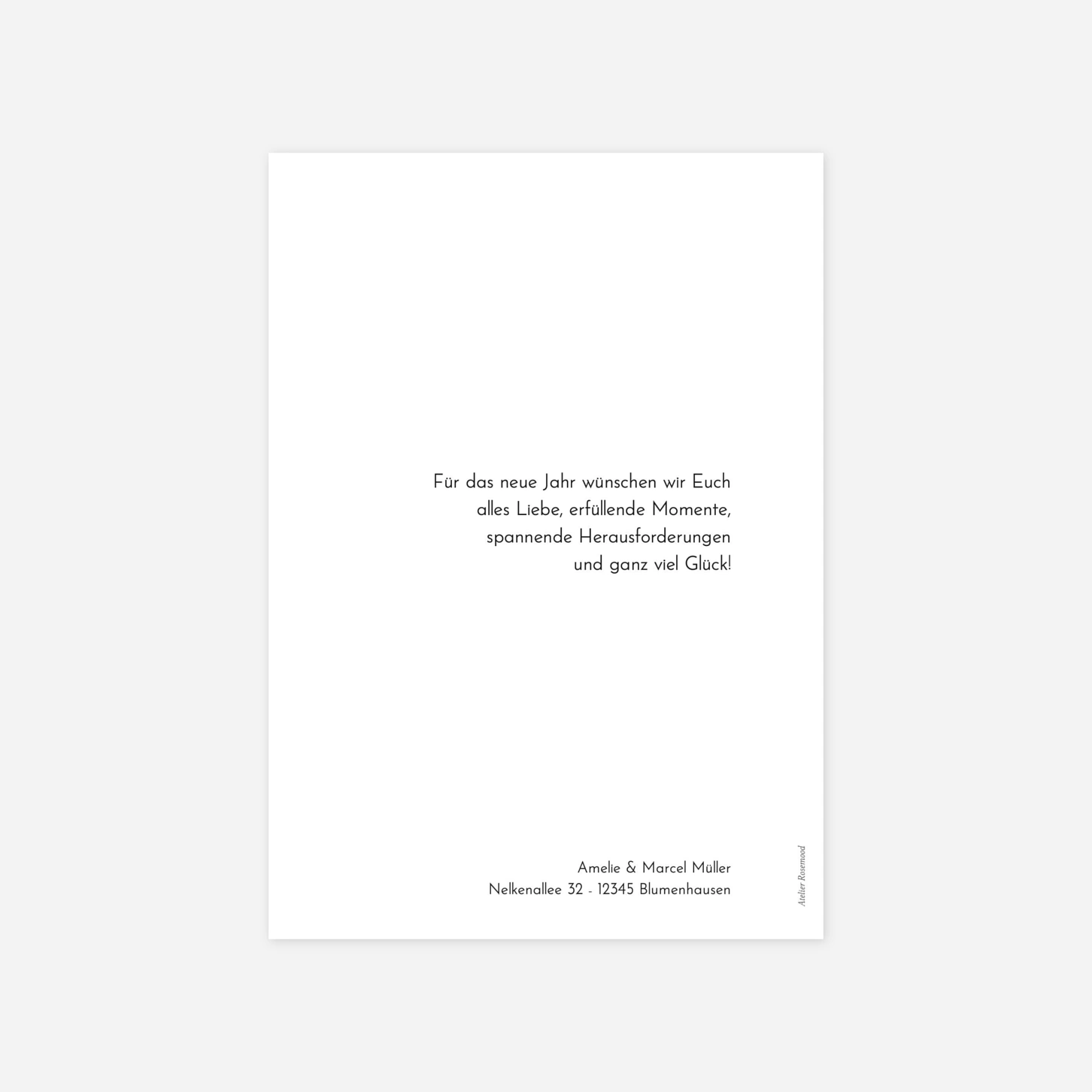 Weihnachtskarte Jahreswende