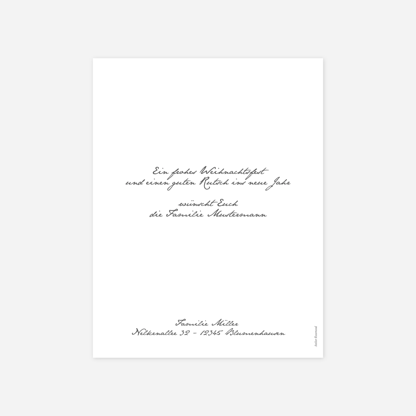 Weihnachtskarte Kalendergeschichte
