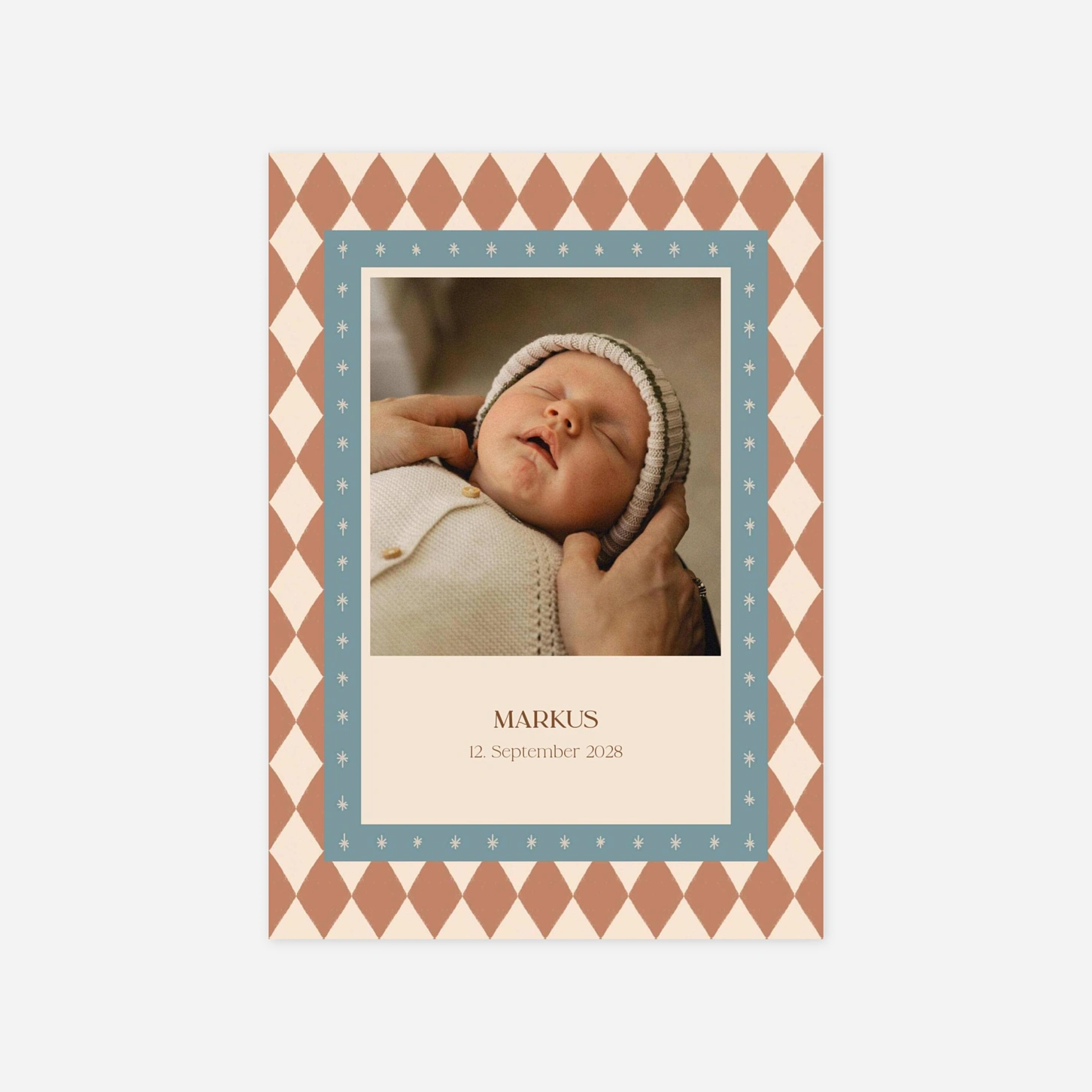 Geburtskarte Kleine Rauten