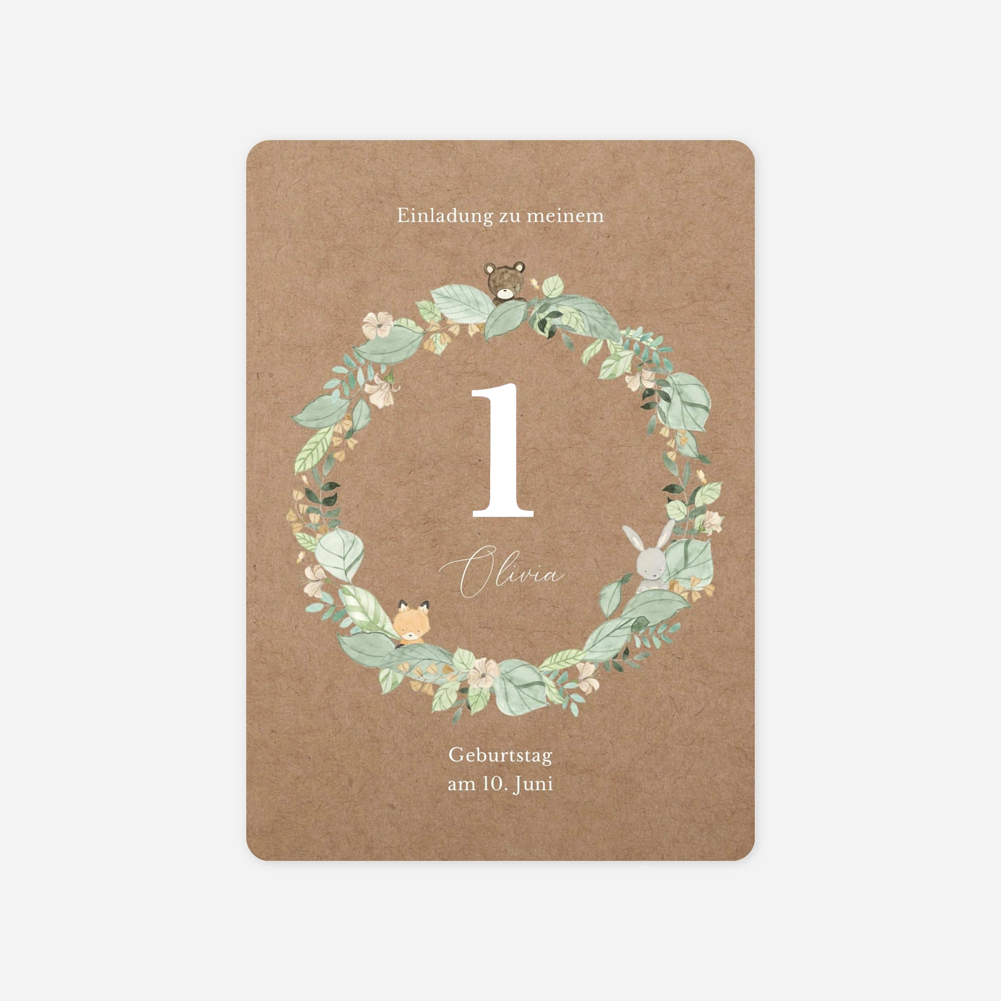 Kindergeburtstagseinladung Wiesenkranz