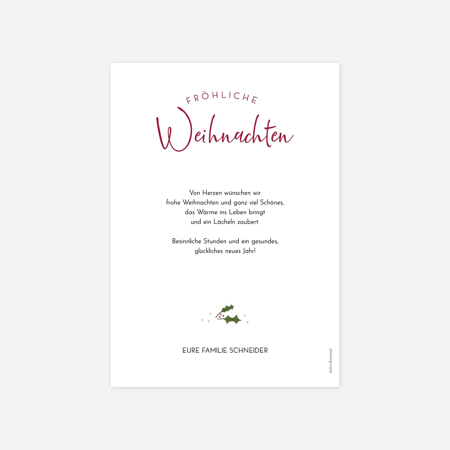 Weihnachtskarte Warmer Advent