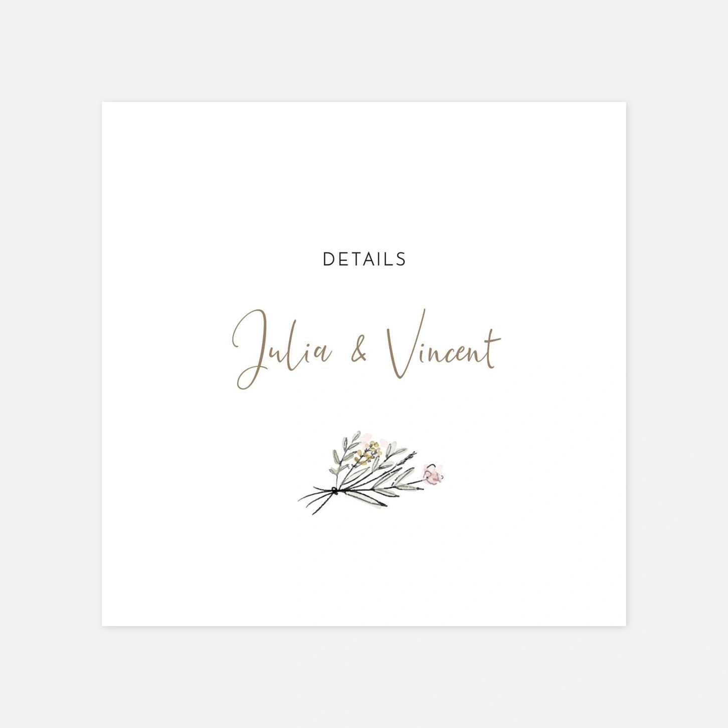 Hochzeit Mini-Einladungskarte Landblume (Garten)