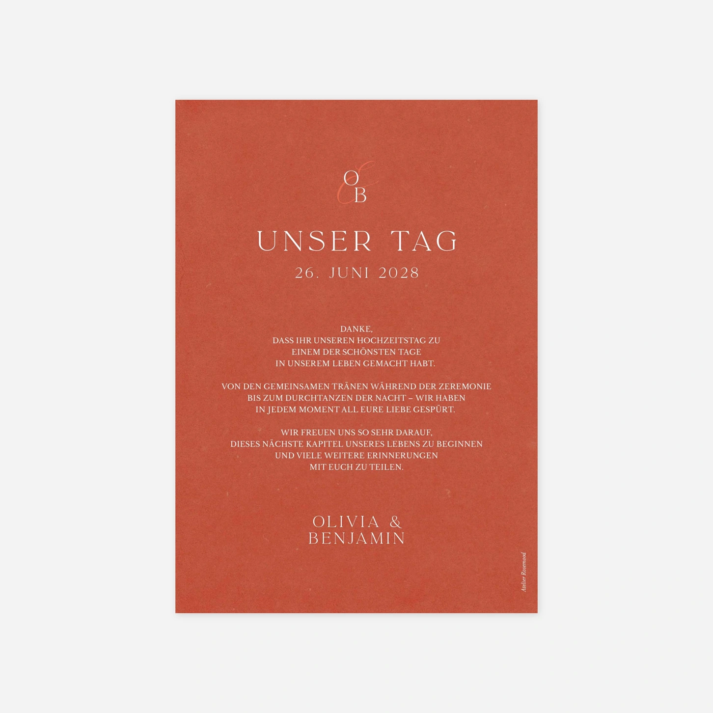 Dankeskarte Hochzeit Verbunden