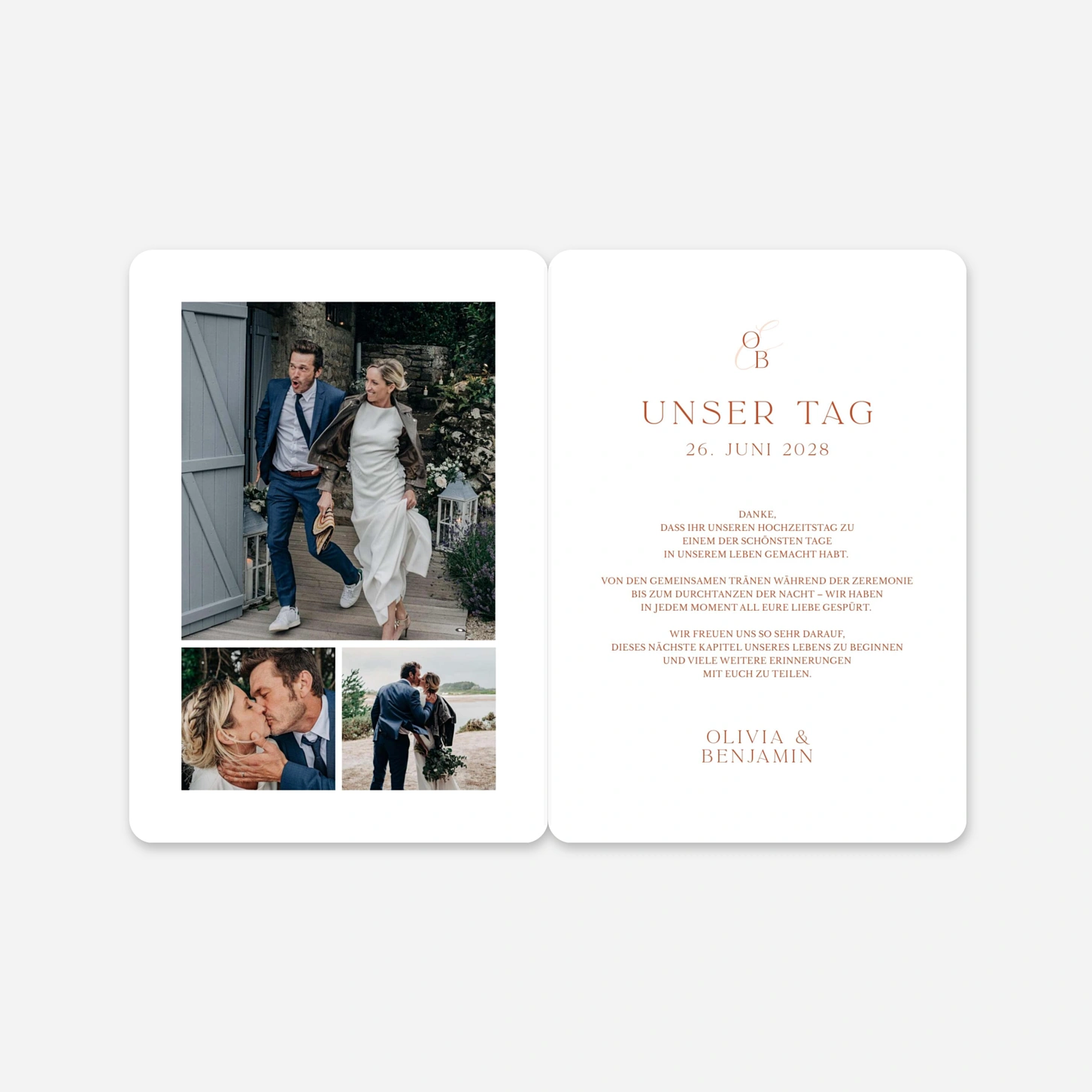 Dankeskarte Hochzeit Verbunden