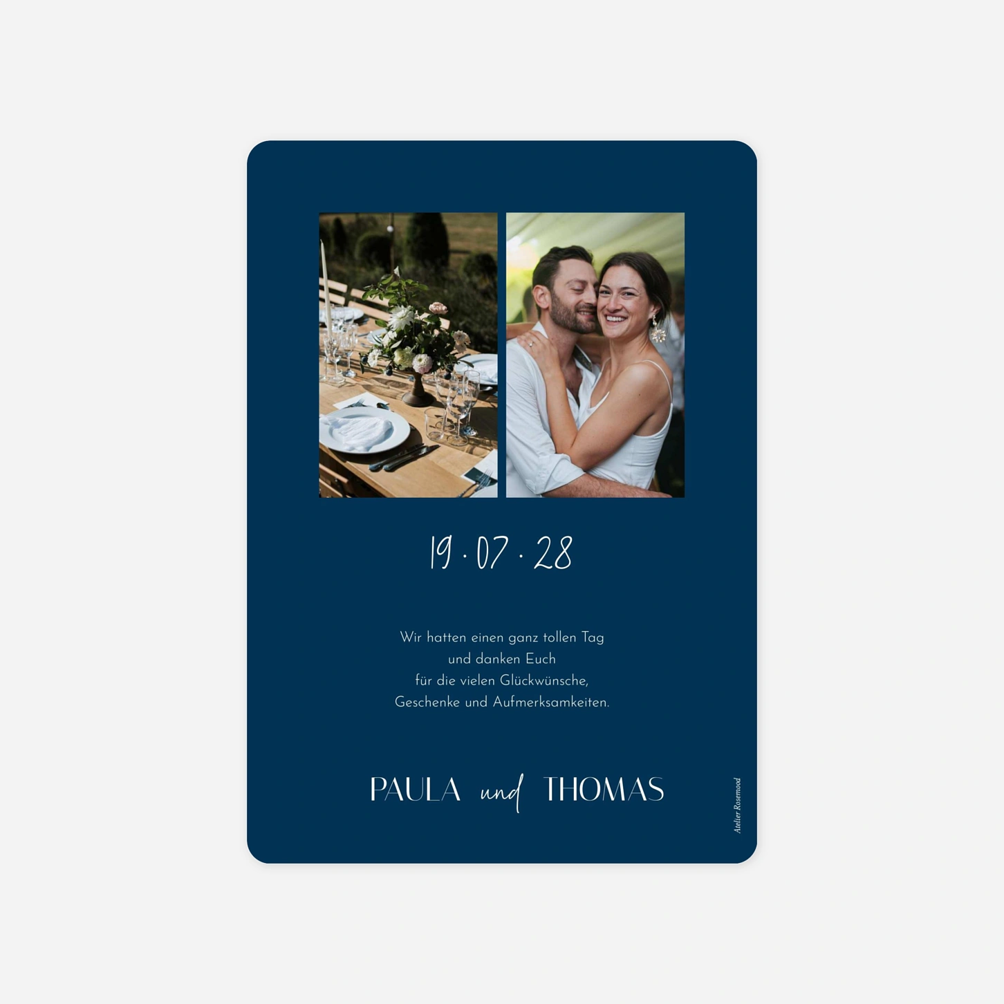 Dankeskarte Hochzeit Liebesrausch