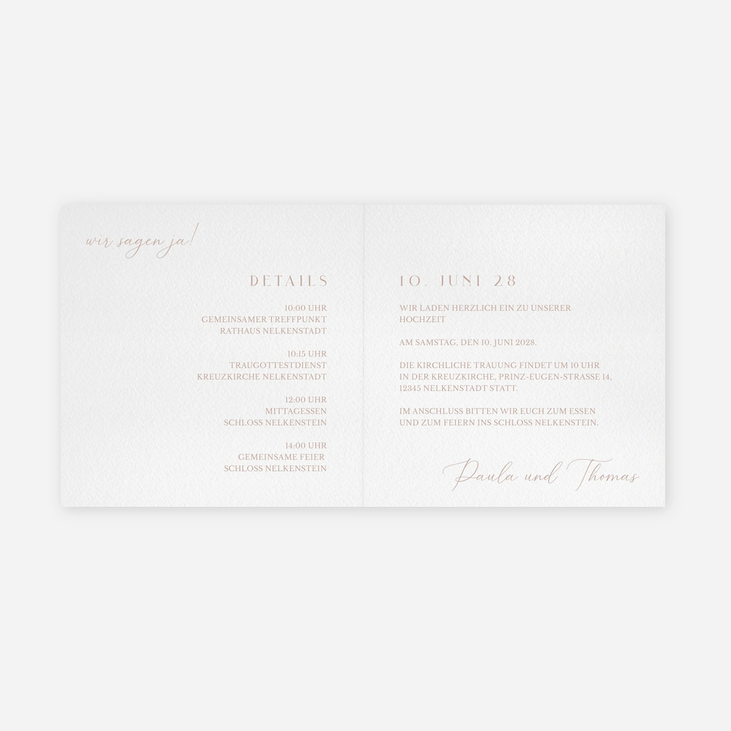 Hochzeitseinladung Liebesgarten