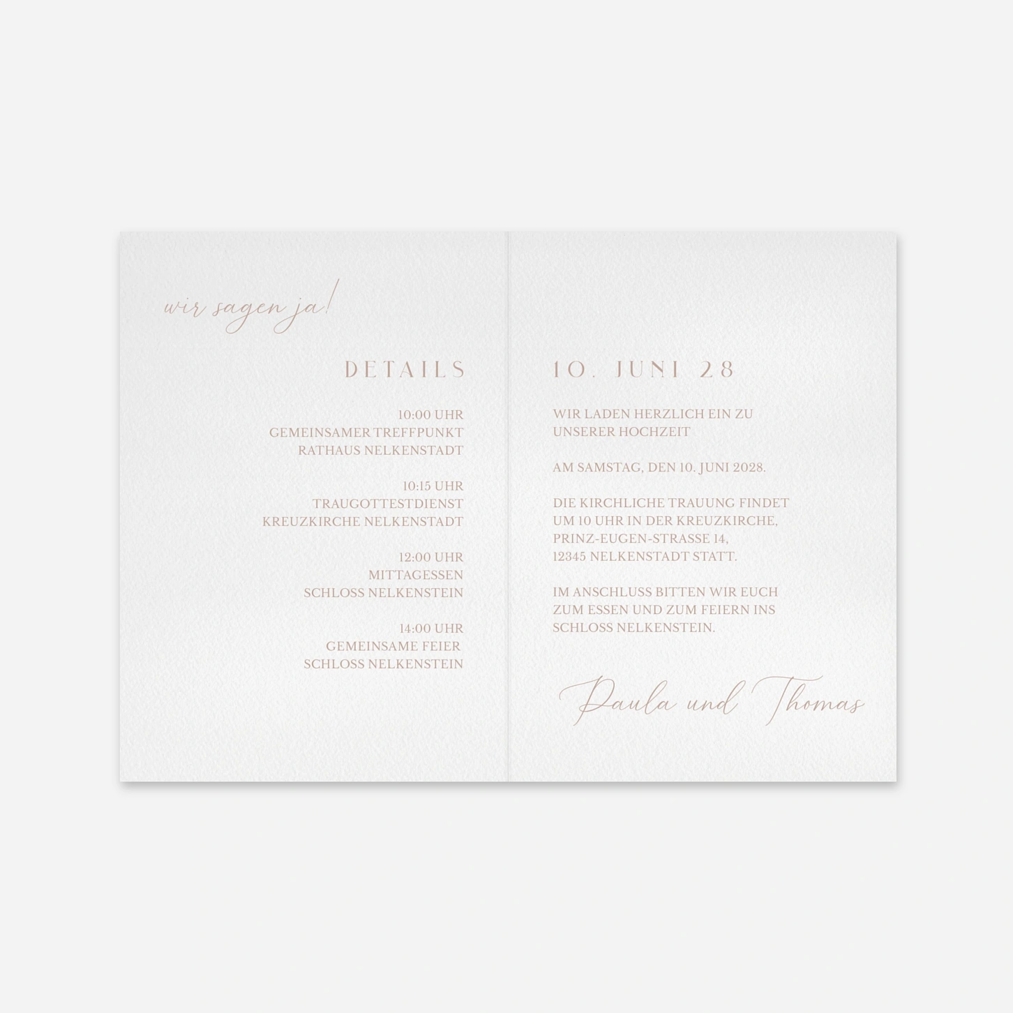 Hochzeitseinladung Liebesgarten