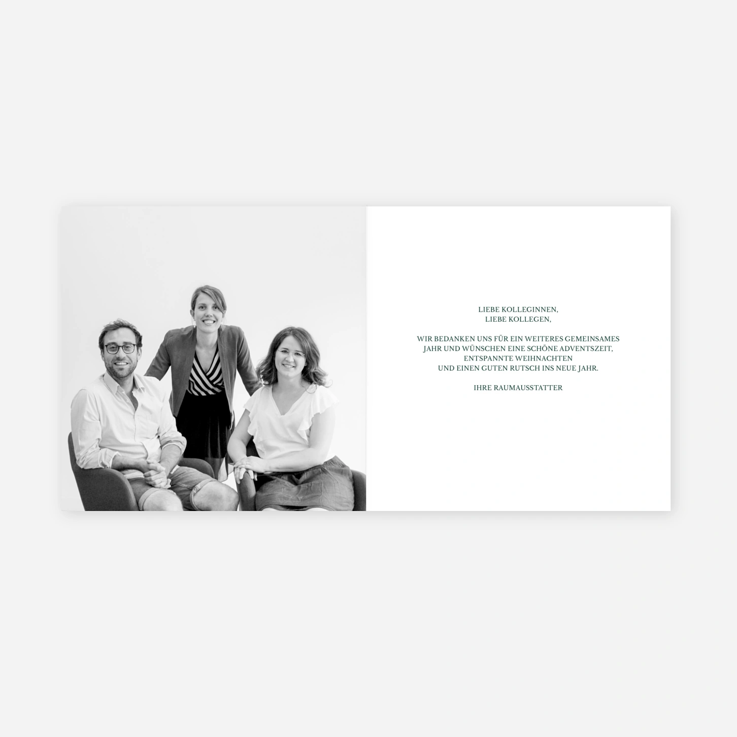 Geschäftliche Weihnachtskarte Botanical Badge