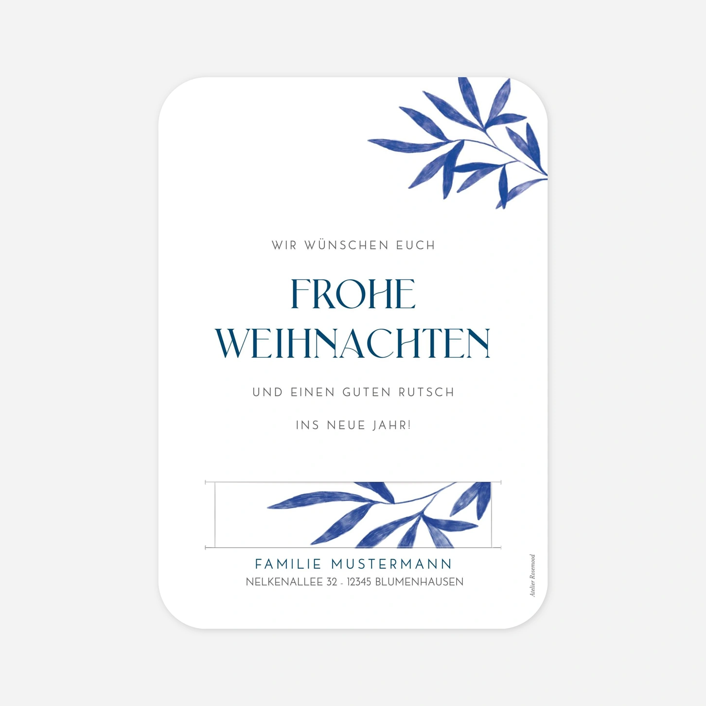 Weihnachtskarte Lorbeer