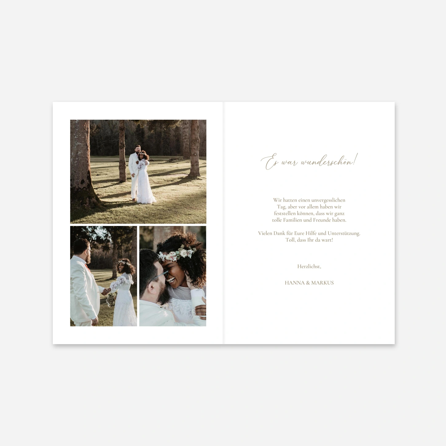 Dankeskarte Hochzeit Luft und Liebe
