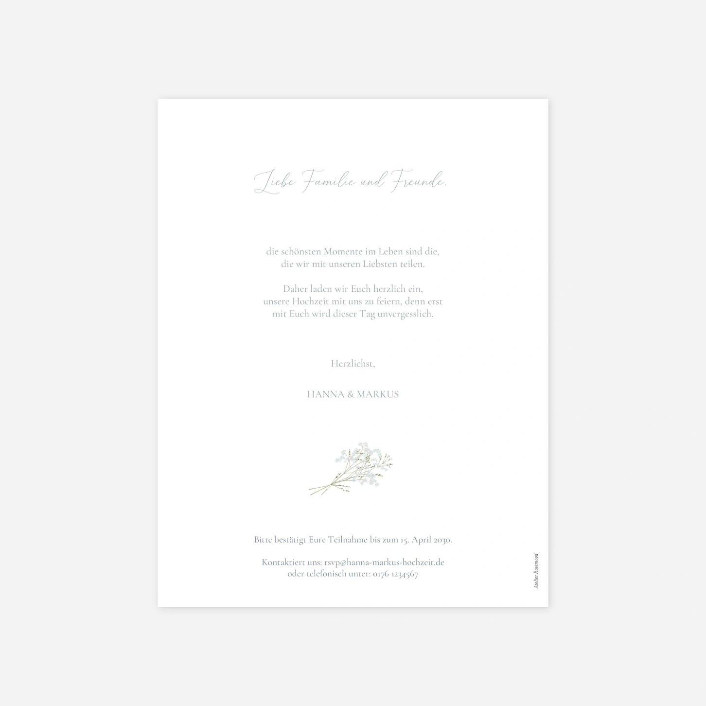 Hochzeitseinladung Luft und Liebe