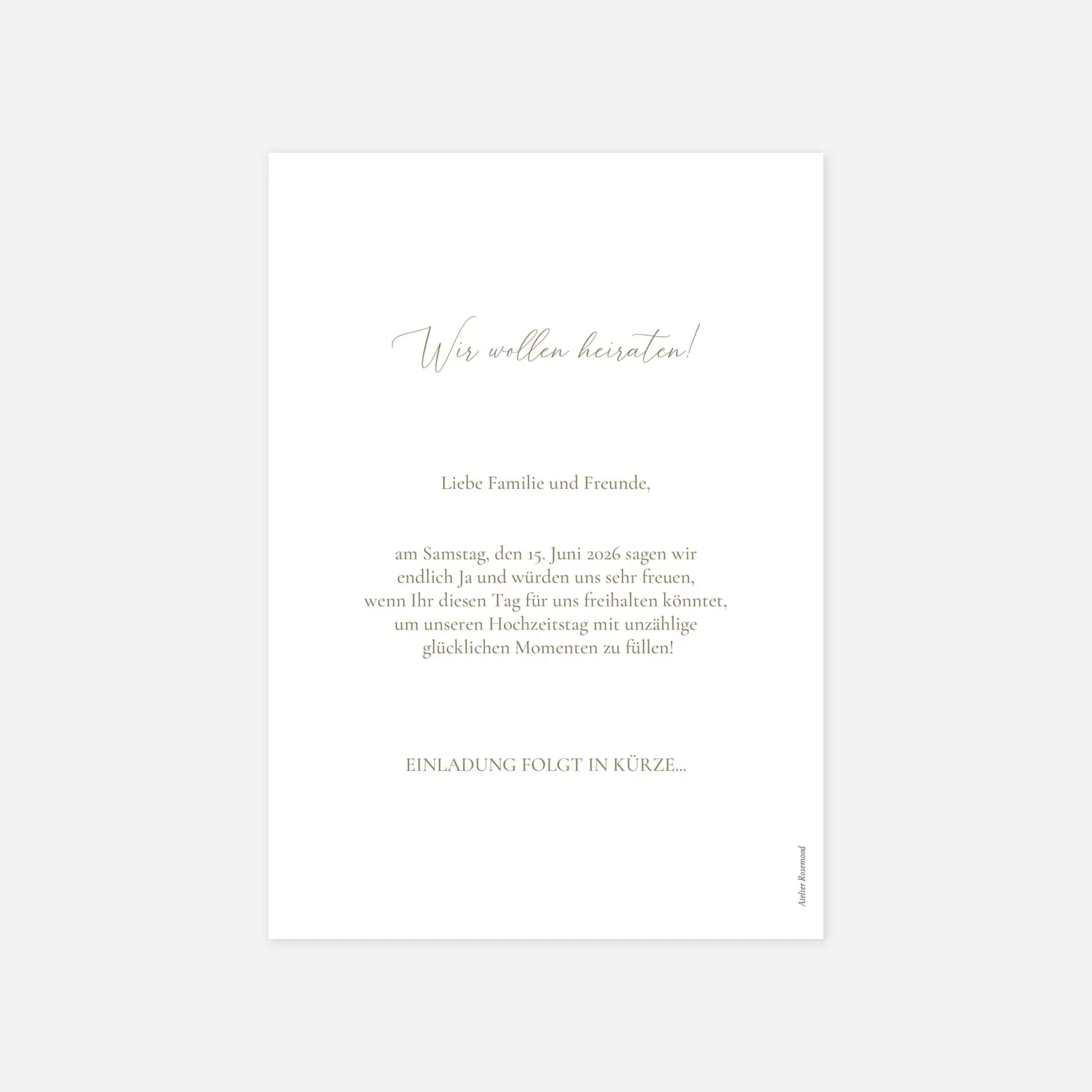 Save-the-Date Karte Luft und Liebe