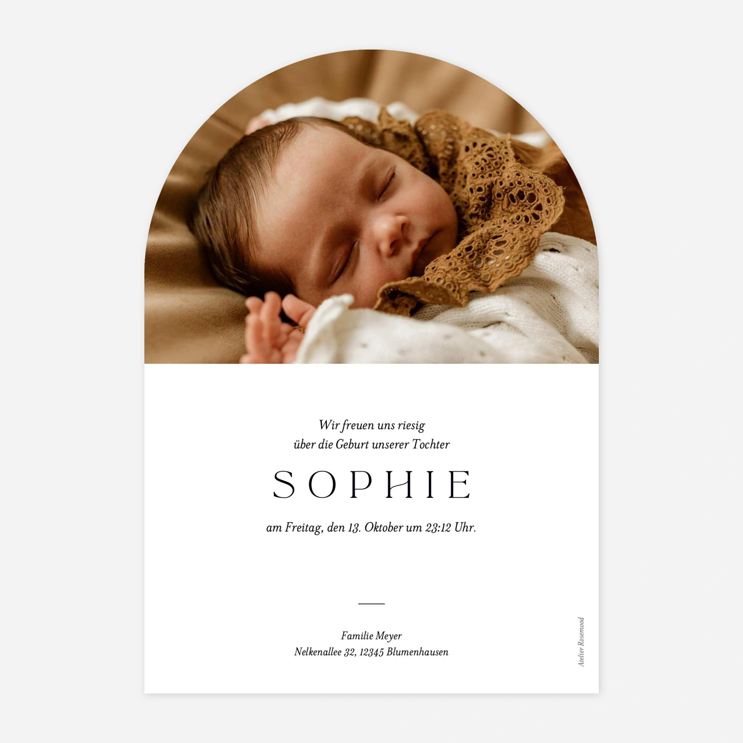 Geburtskarte Mein erster Buchstabe