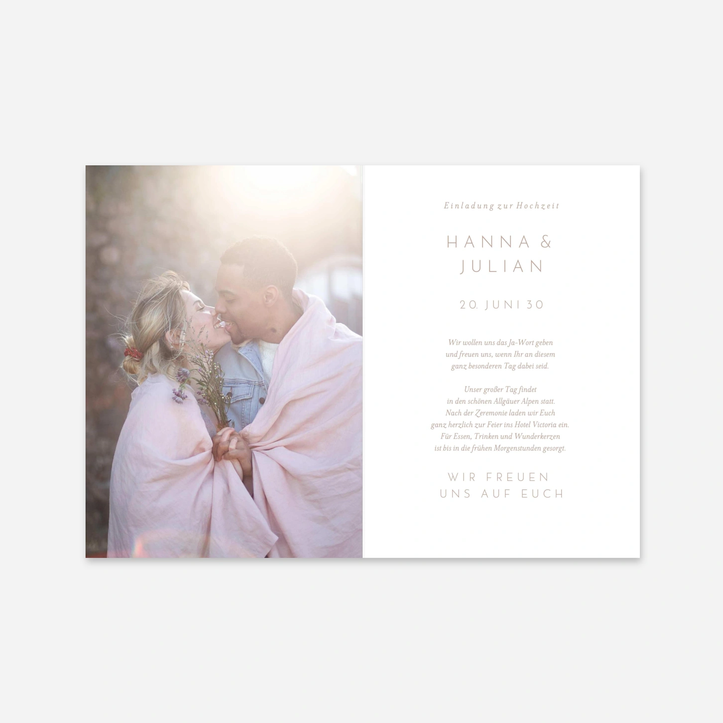 Hochzeitseinladung Minimalistische Eleganz