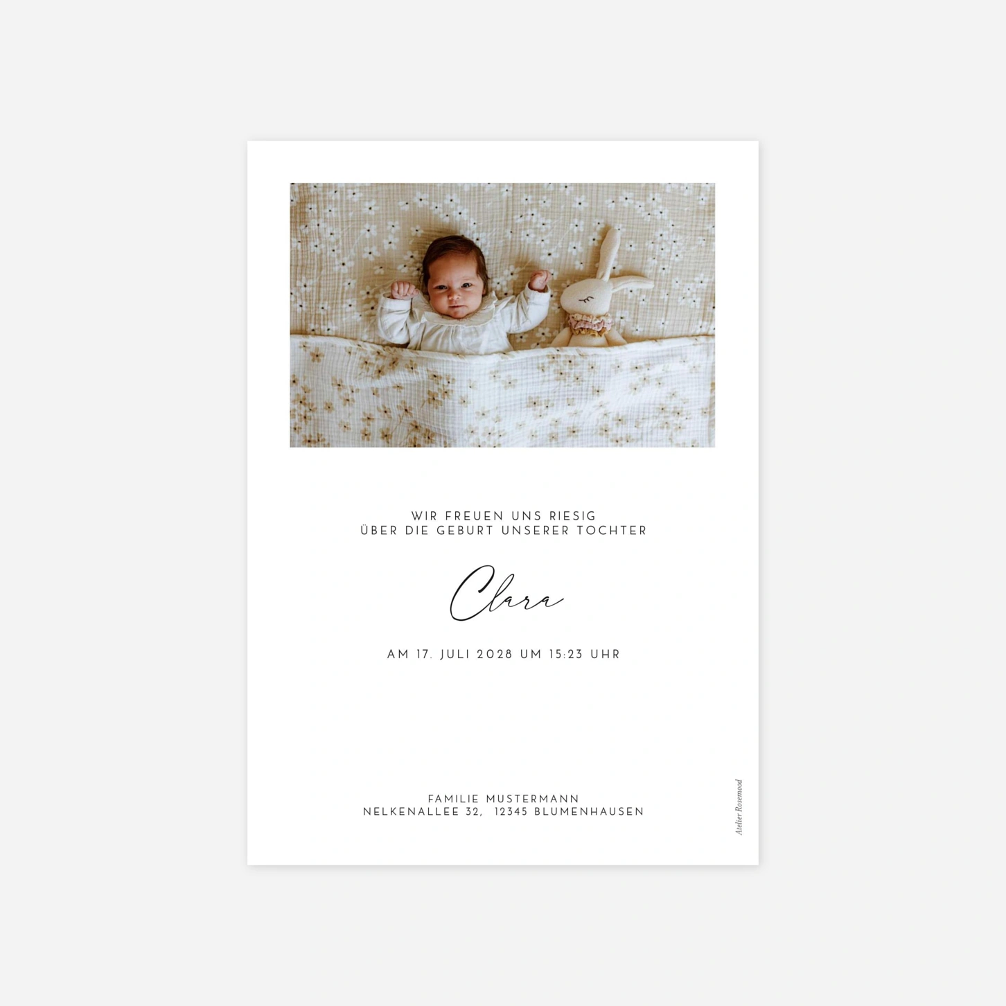 Geburtskarte Mein erster Monat