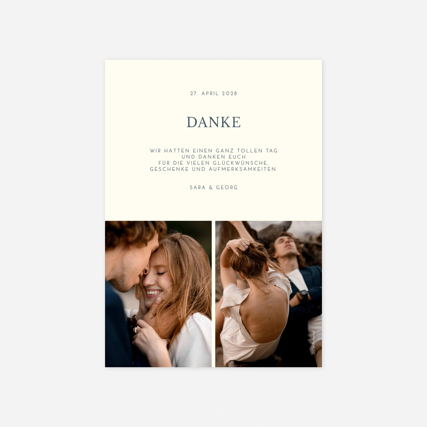 Dankeskarte Hochzeit Modern Lines