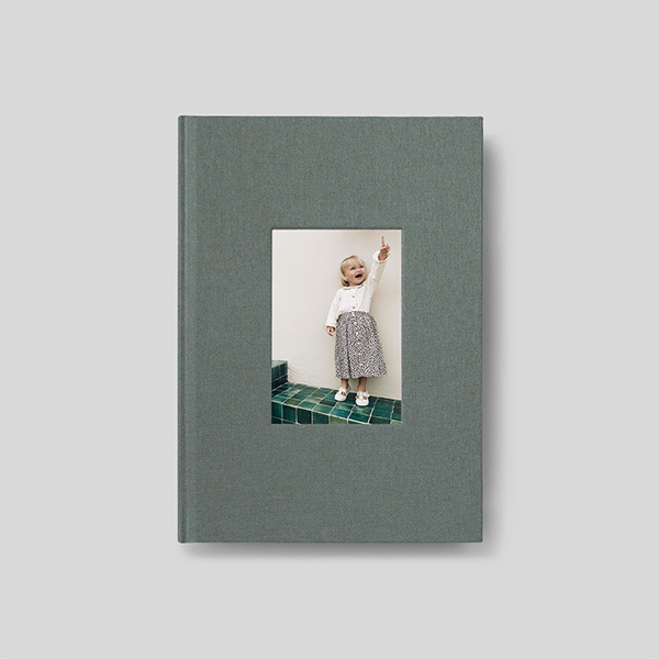 Stoffeinband mit Foto