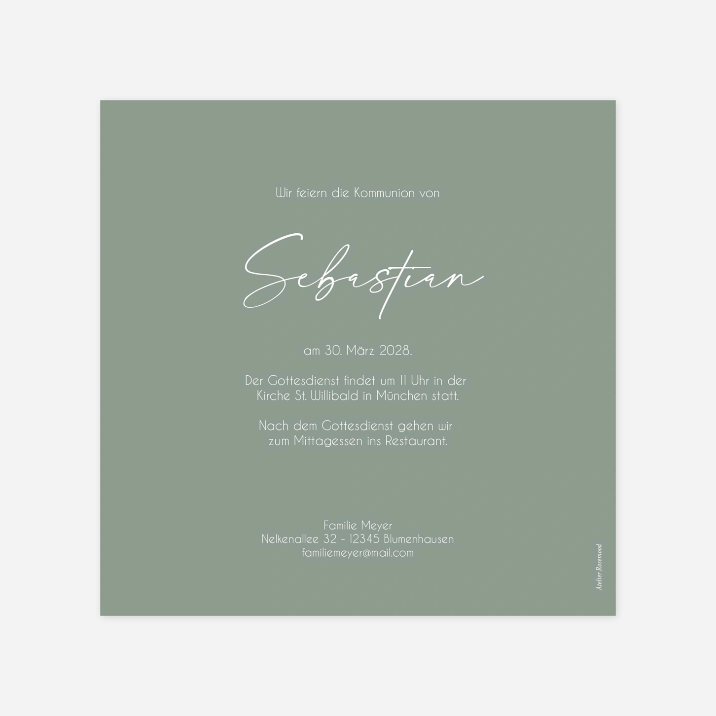 Kommunionseinladung Naturträume