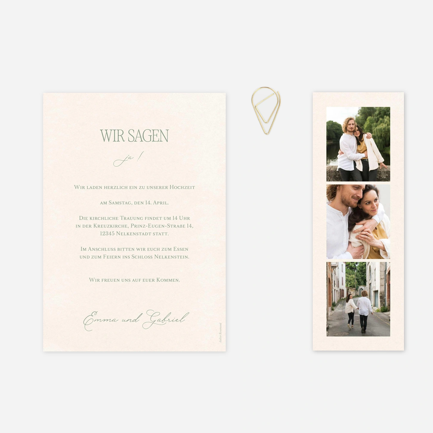 Hochzeitseinladung Nur Liebe