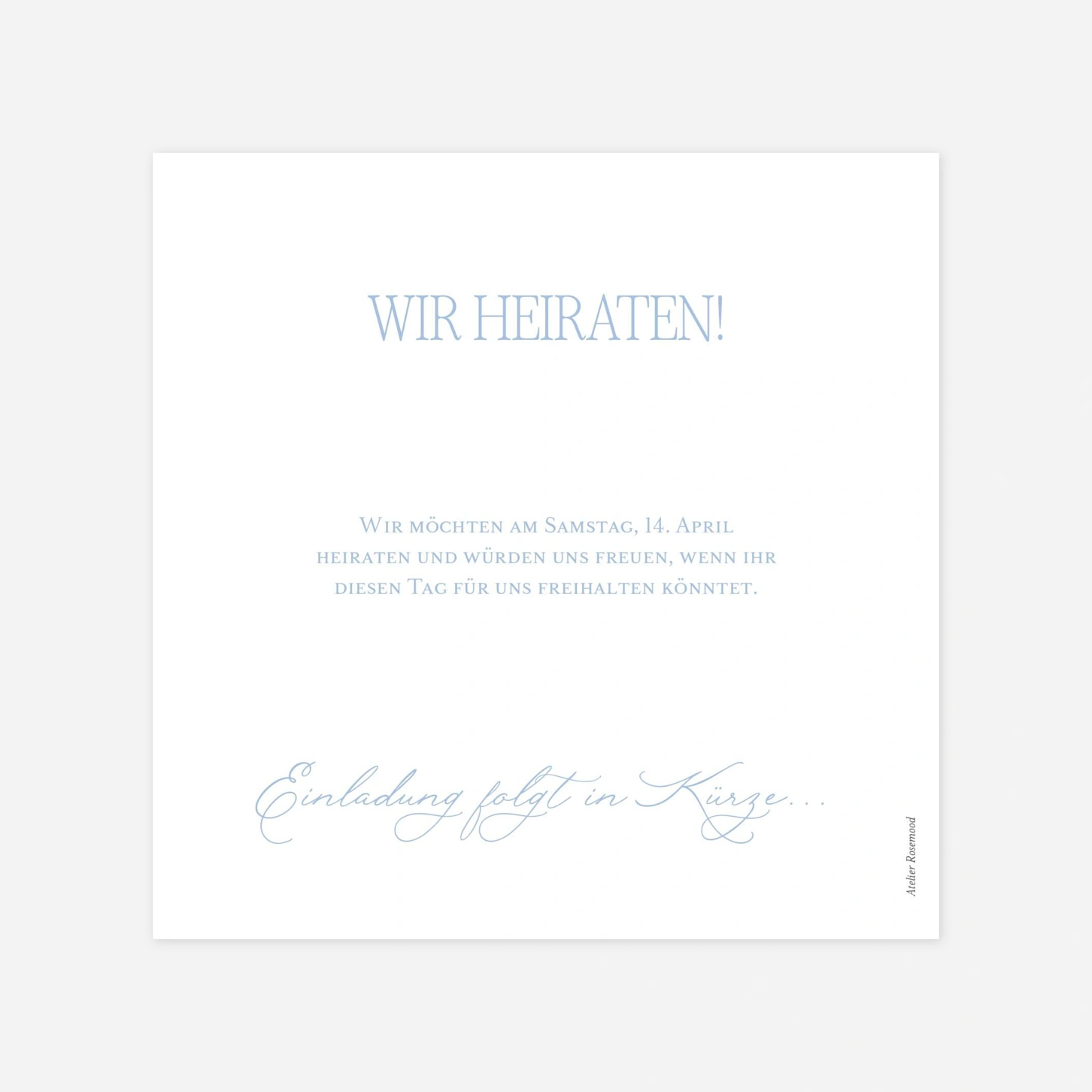 Save-the-Date Karte Nur Liebe